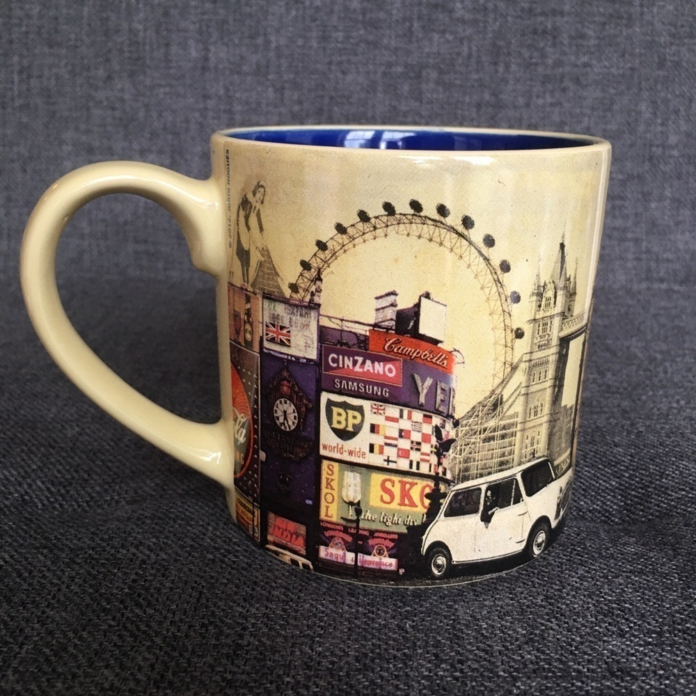 LONDON Travel Sights Coffee, Tea Mug, Yellow, Blue, 15 oz - Picture 7 of 14